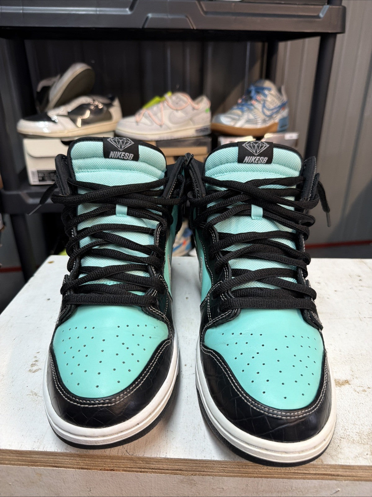Nike SB Dunk High Premium x Diamond Supply Co. Tiffany 2014 - Size 13 - product image from the listing.