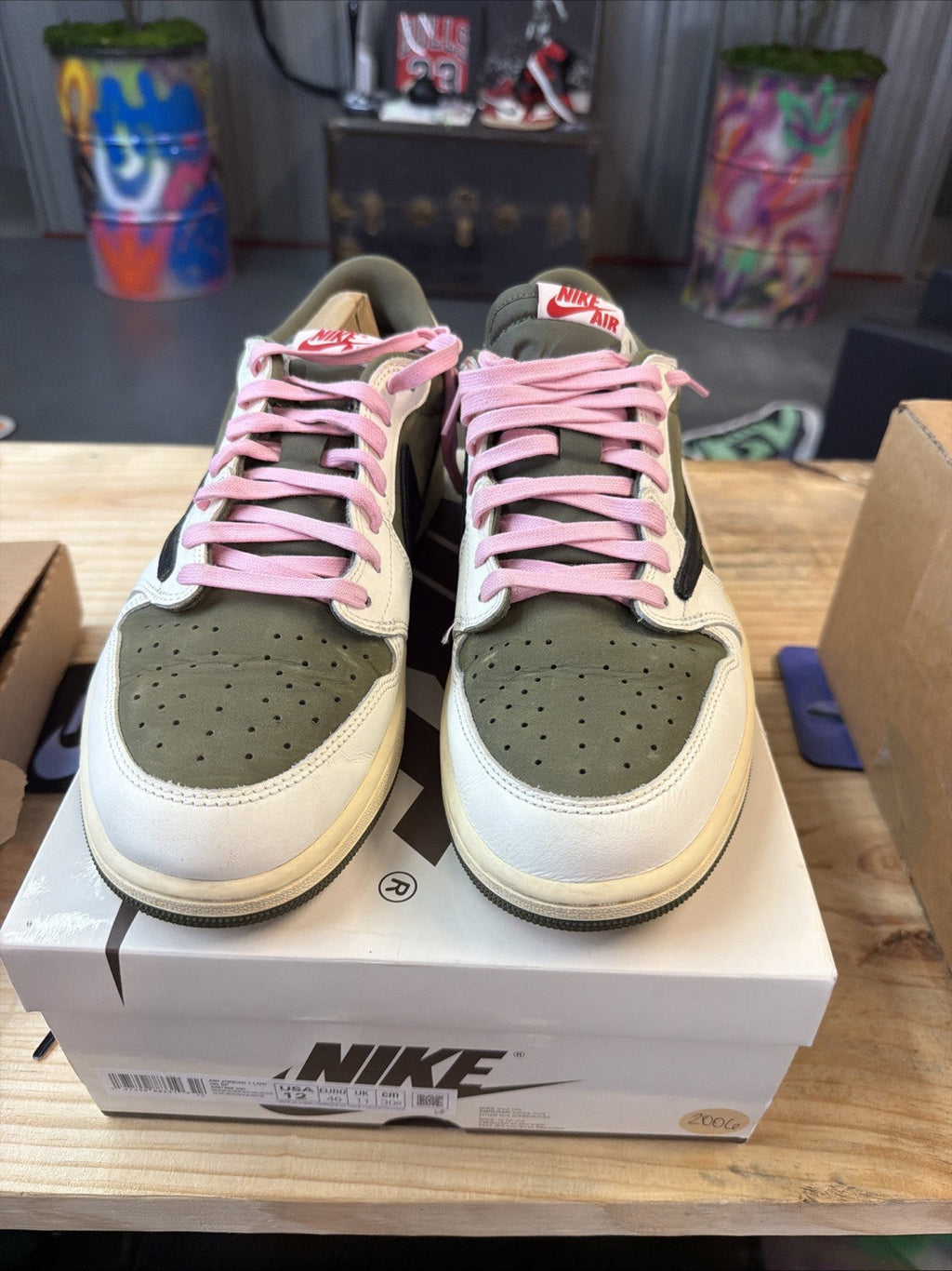 "TRAVIS SCOTT MEDIUM OLIVE" Air Jordan 1 Low OG SP 2024 - Size 12 - dm7866 200.. - product image from the listing.