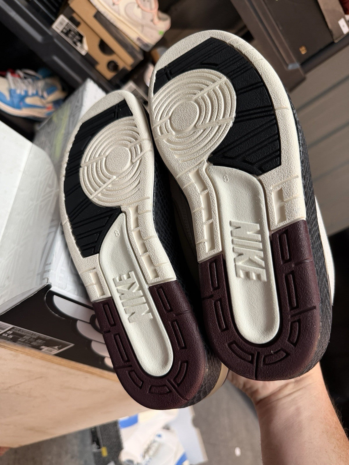 Men's A Ma Maniere Jordan 2 Retro SP Airness 8 DO7216-100 Sail Burgundy - product image from the listing.