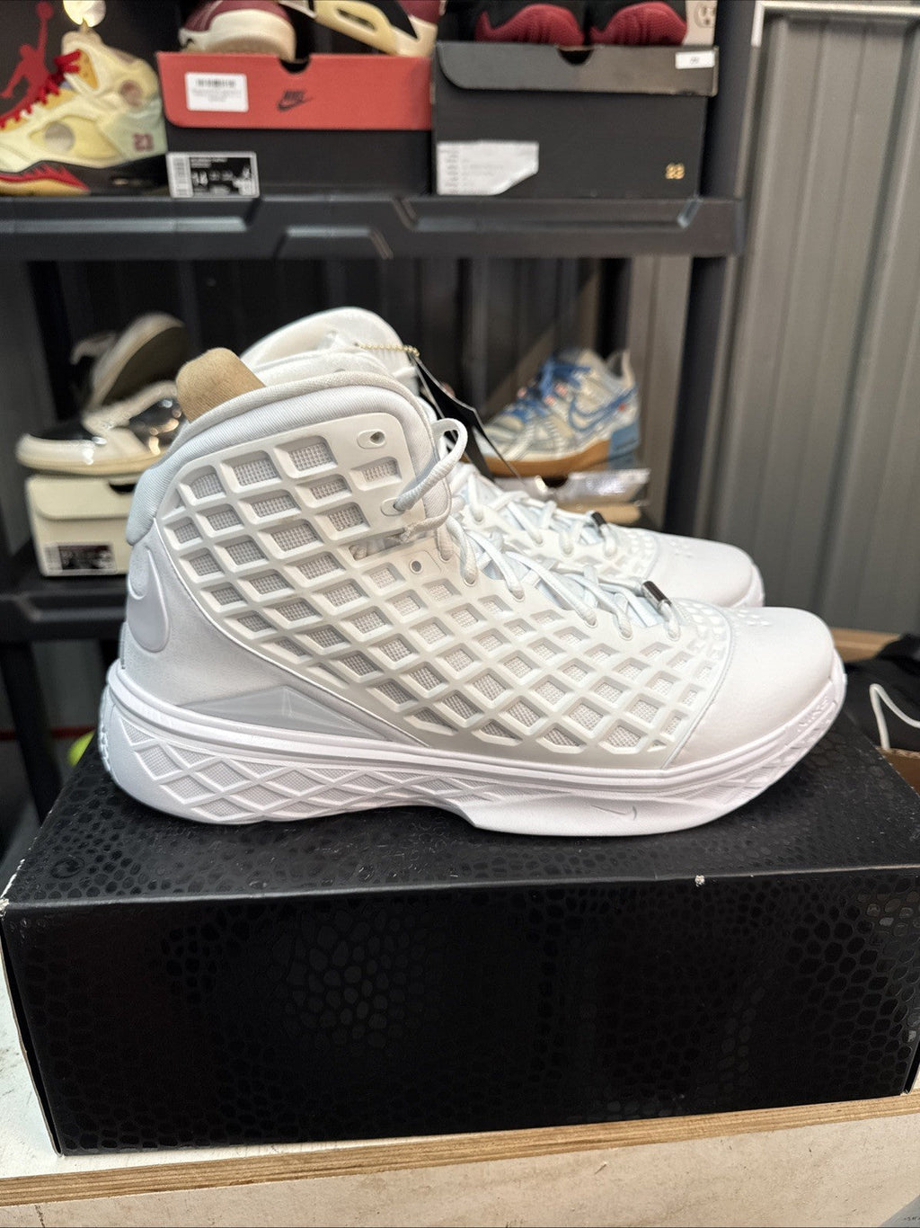 Men's Nike Kobe III Protro Triple White HM4351 100 Size 14 | Topless Box - product image from the listing.