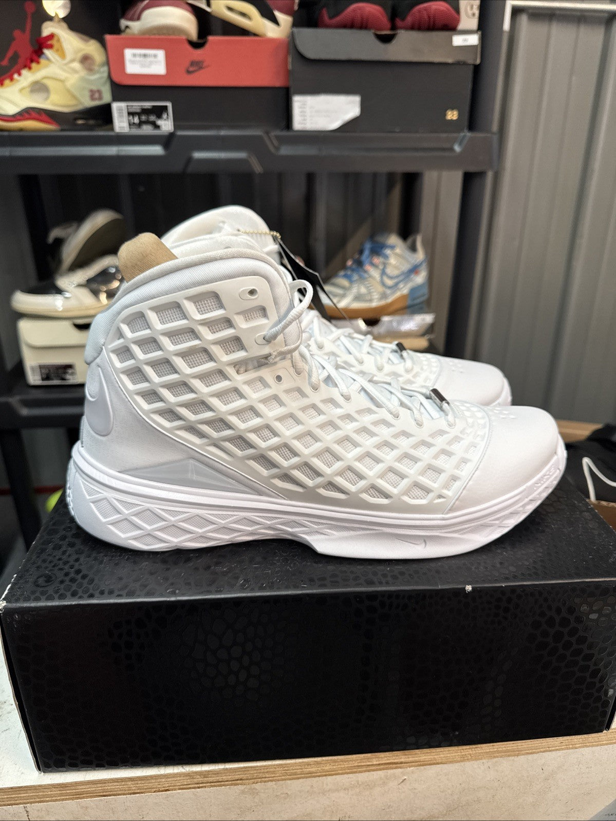 Men's Nike Kobe III Protro Triple White HM4351 100 Size 14 | Topless Box - product image from the listing.