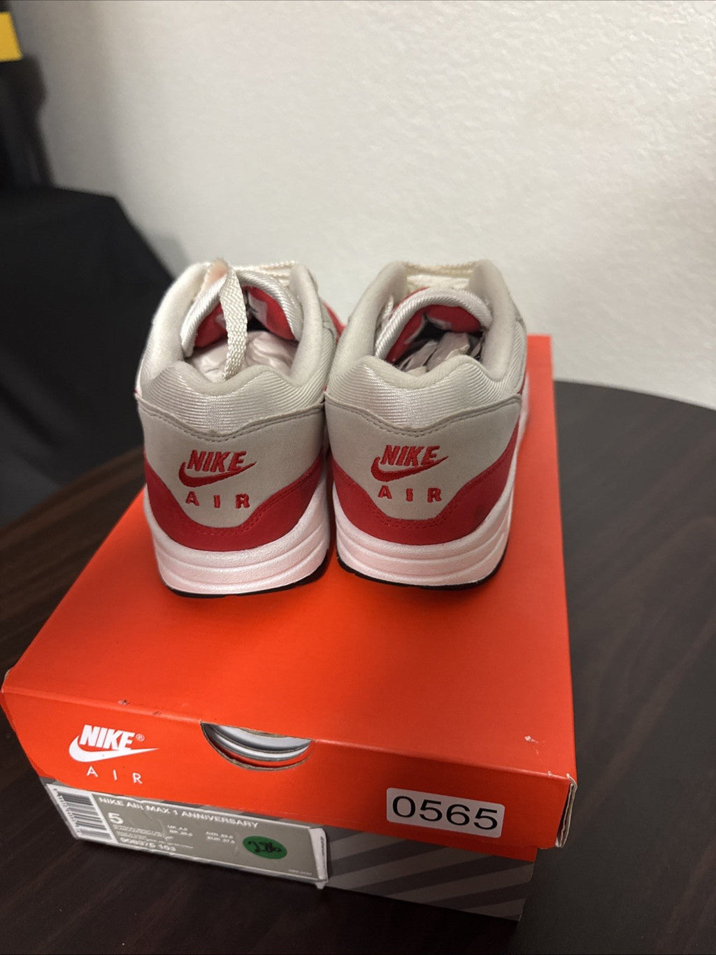 Nike Air Max 1 OG Anniversary - University Red - Size 5 - product image from the listing.