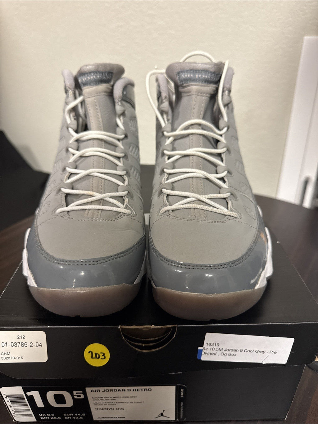 Cool Grey Size 10.5 - Jordan 9 - product image from the listing.