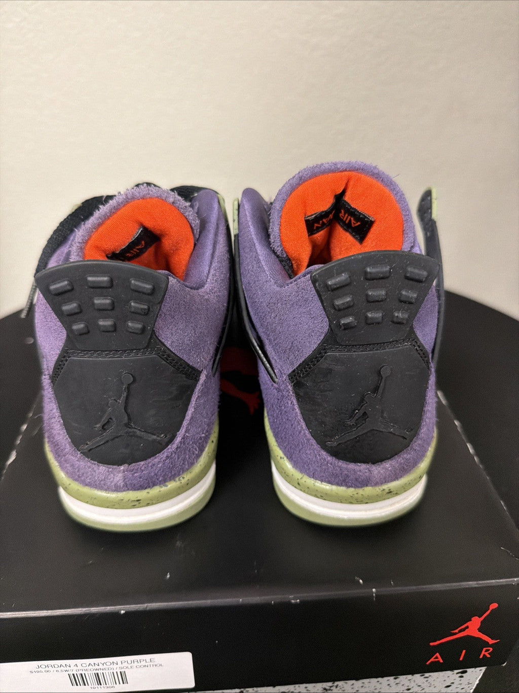 Women's Jordan 4 Retro Canyon Purple Suede Athletic Shoes Size 8.5 AQ9129-500 - product image from the listing.