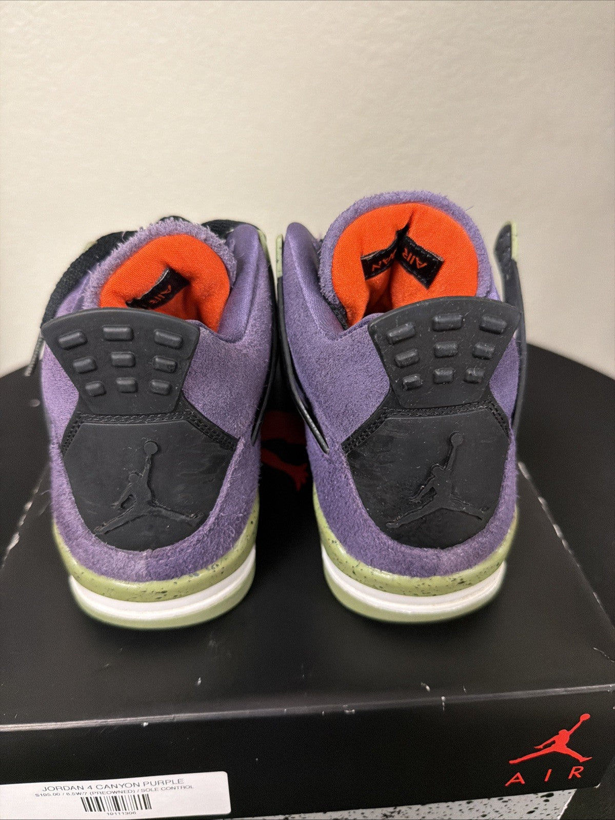 Women's Jordan 4 Retro Canyon Purple Suede Athletic Shoes Size 8.5 AQ9129-500 - product image from the listing.