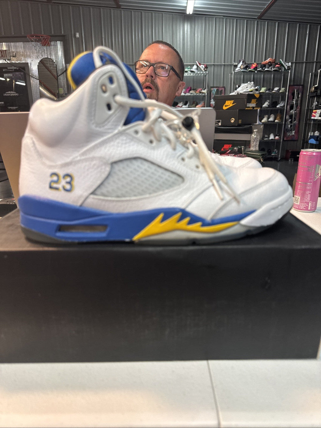 Size 8 - 2013 Air Jordan 5 V Retro Laney HS - product image from the listing.