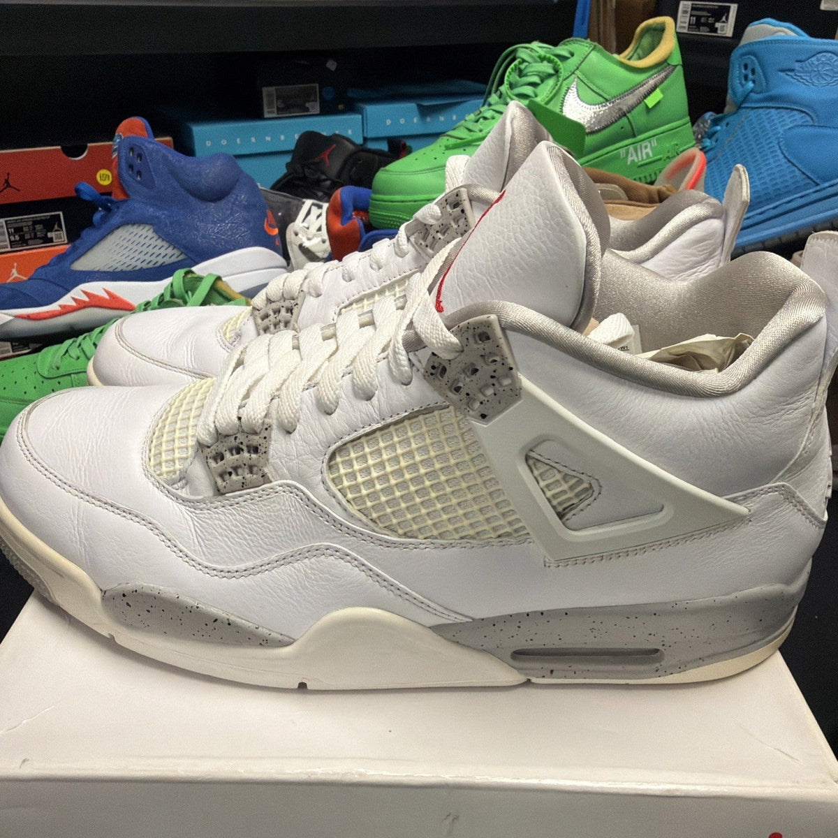 "Oreo 2021" Nike Air Jordan Retro 4 White Sneakers Size 12 - super clean (217) - product image from the listing.