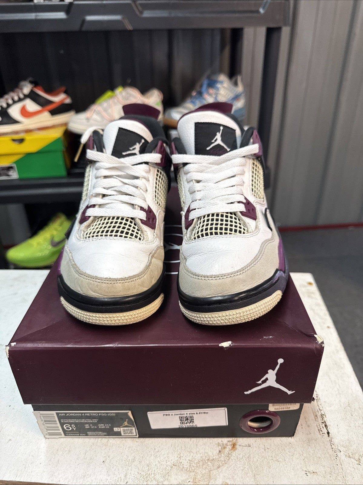 Jordan Paris Saint-Germain x Air Jordan Kids 4 Retro GS - Size 6.5Y - product image from the listing.