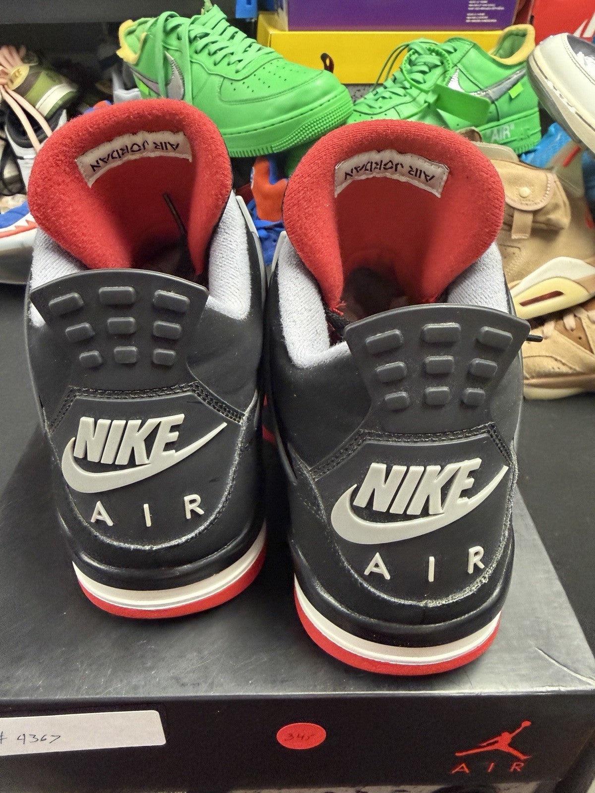 Men's Air Jordan 4 Bred 2019 White/Black Sneakers (245) - product image from the listing.
