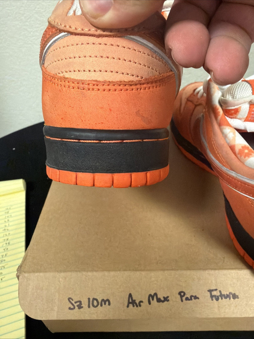 PREOWNED Nike SB Dunk Low Orange Lobster Size 10 - product image from the listing.