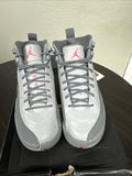 Nike Air Jordan 12 Retro GG Wolf Grey/Vivid Pink Shoes - Size 5Y - product image from the listing.