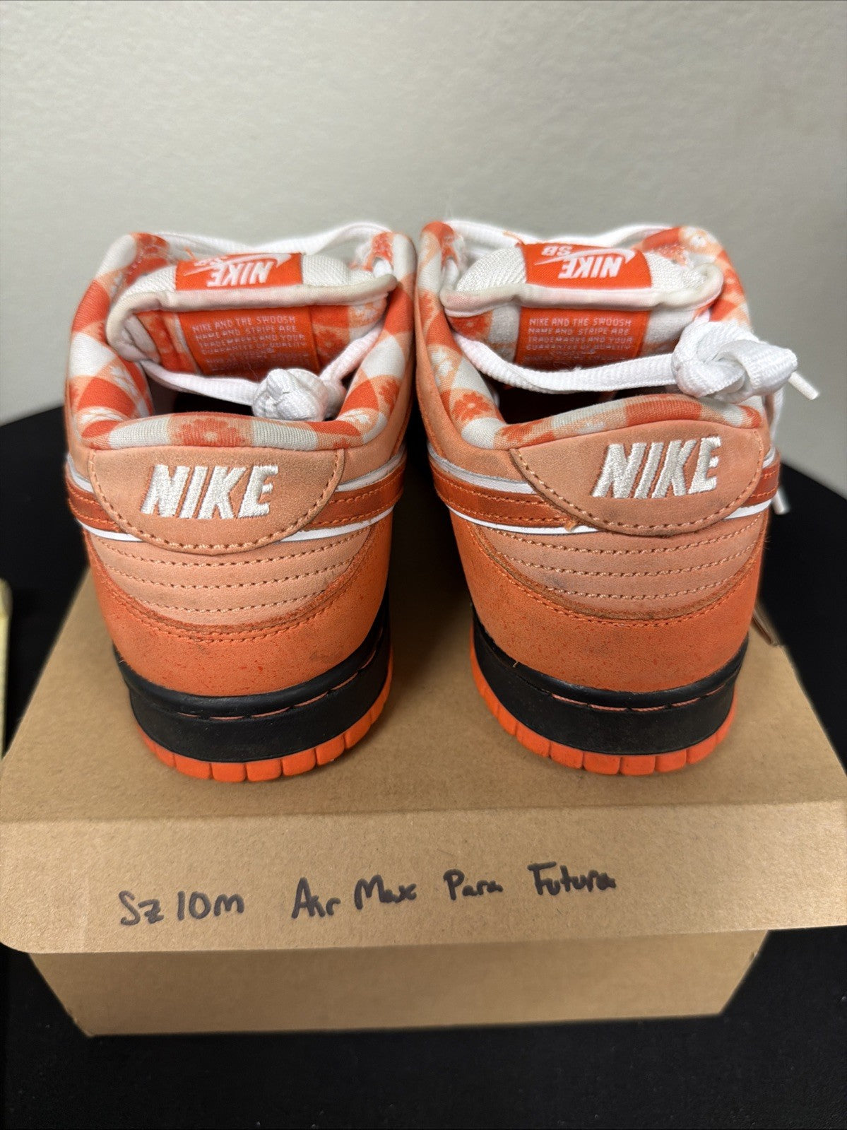PREOWNED Nike SB Dunk Low Orange Lobster Size 10 - product image from the listing.