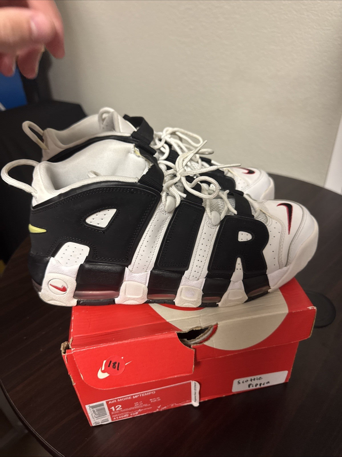 Nike Air More Uptempo '96 DX3356-001 Hoops Leather Basketball Sneakers - Size 12 - product image from the listing.