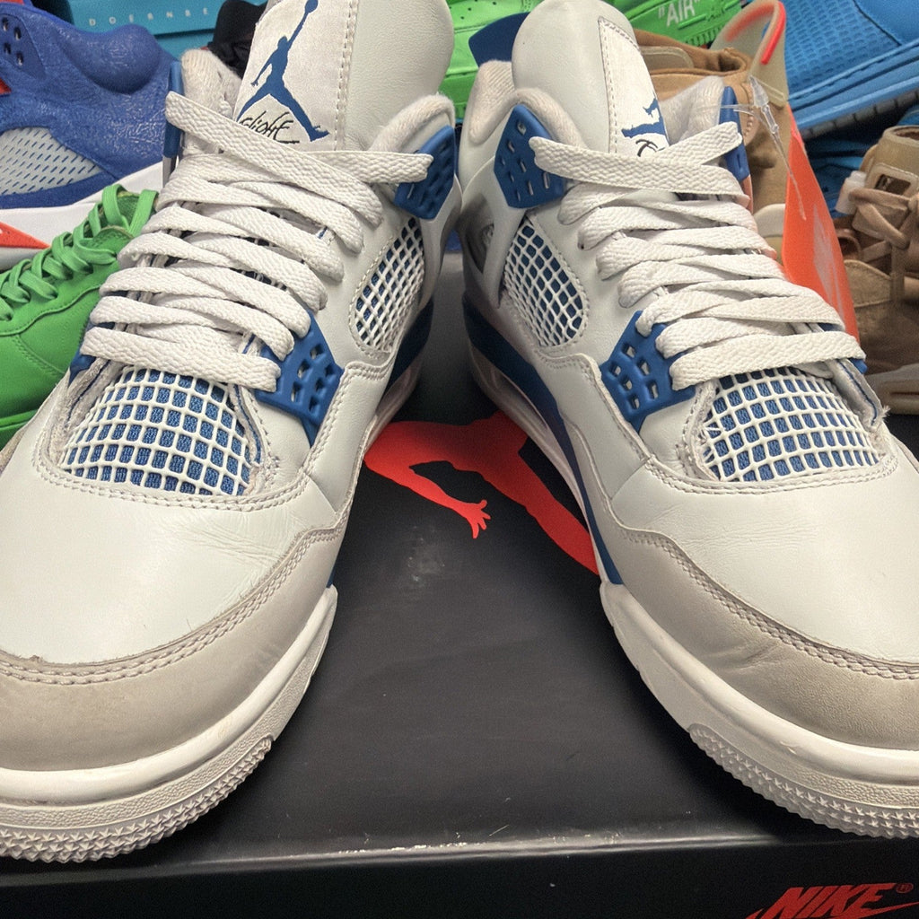 "Military Blue / Industrial Blue" (Men's) Air Jordan 4 Retro (2024) Size 8 (207) - product image from the listing.