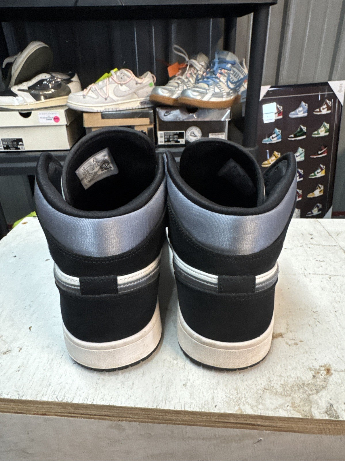 Size 10 Nike Air Jordan One Mid Se Satin Grey Toe | Replacement Box - product image from the listing.
