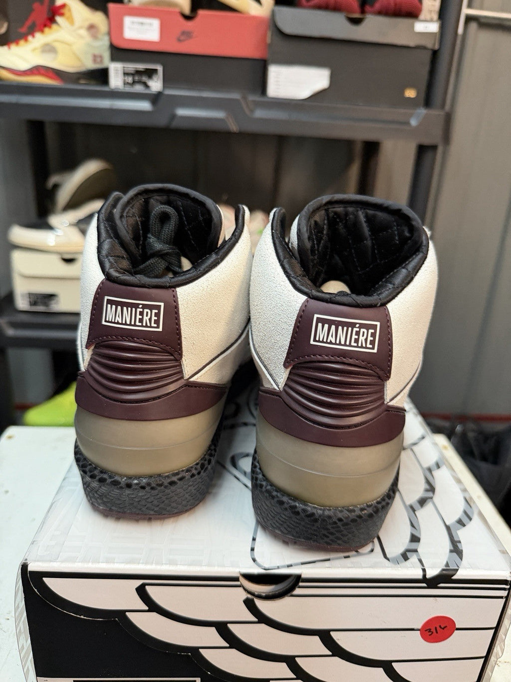 Men's A Ma Maniere Jordan 2 Retro SP Airness 8 DO7216-100 Sail Burgundy - product image from the listing.