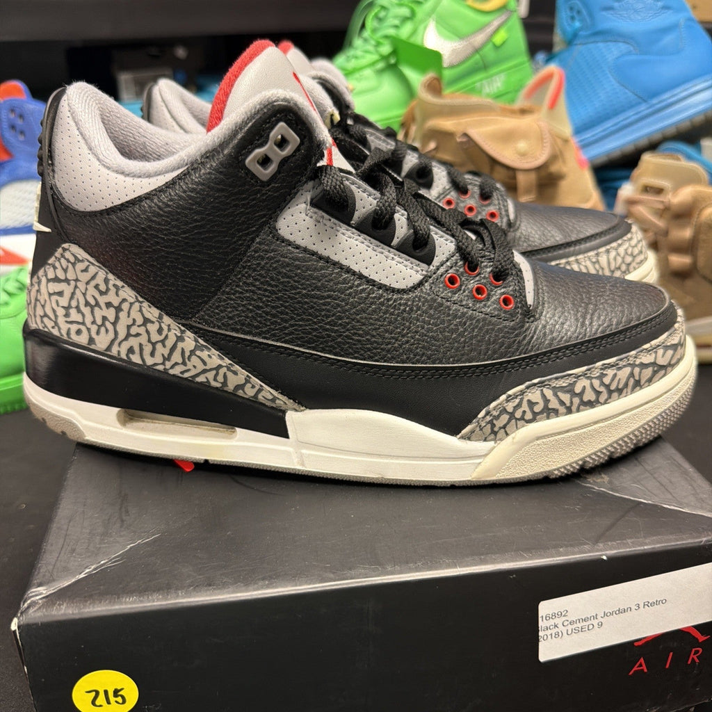 Air Jordan 3 Retro OG Black Cement 2018 Size 9 Sneaker 854262-001 (215) - product image from the listing.