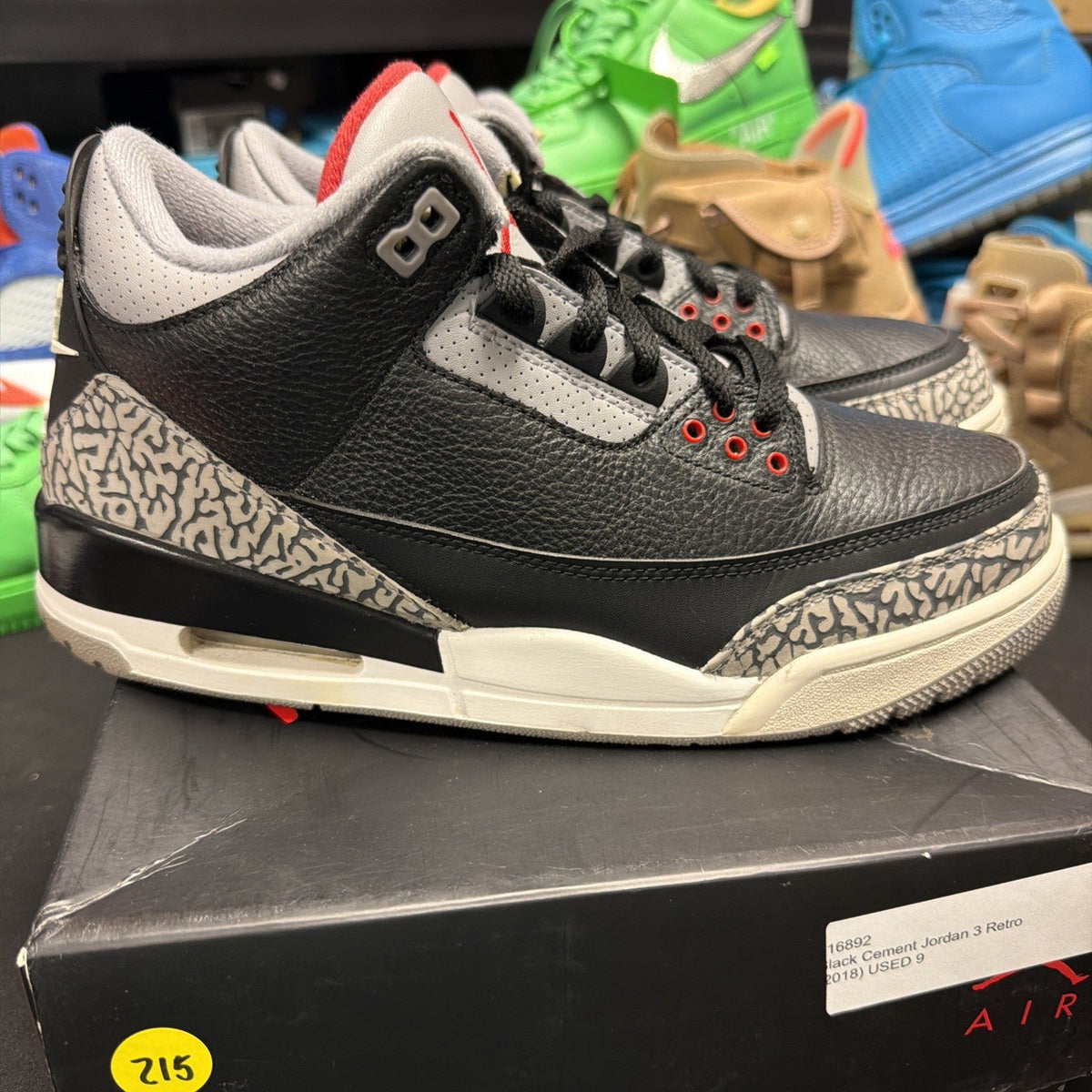 Air Jordan 3 Retro OG Black Cement 2018 Size 9 Sneaker 854262-001 (215) - product image from the listing.