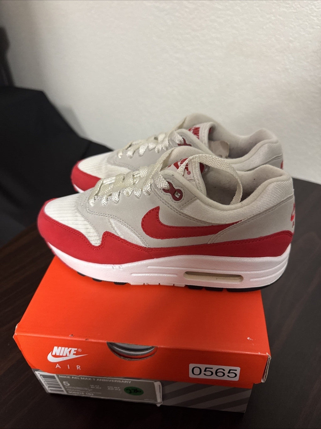 Nike Air Max 1 OG Anniversary - University Red - Size 5 - product image from the listing.
