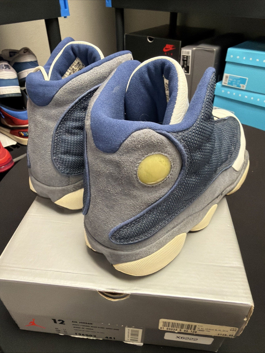 XIII Retro Flint 2005 Blue Grey Size 12 Sneakers - Nike Air Jordan 13 310004-441 - product image from the listing.