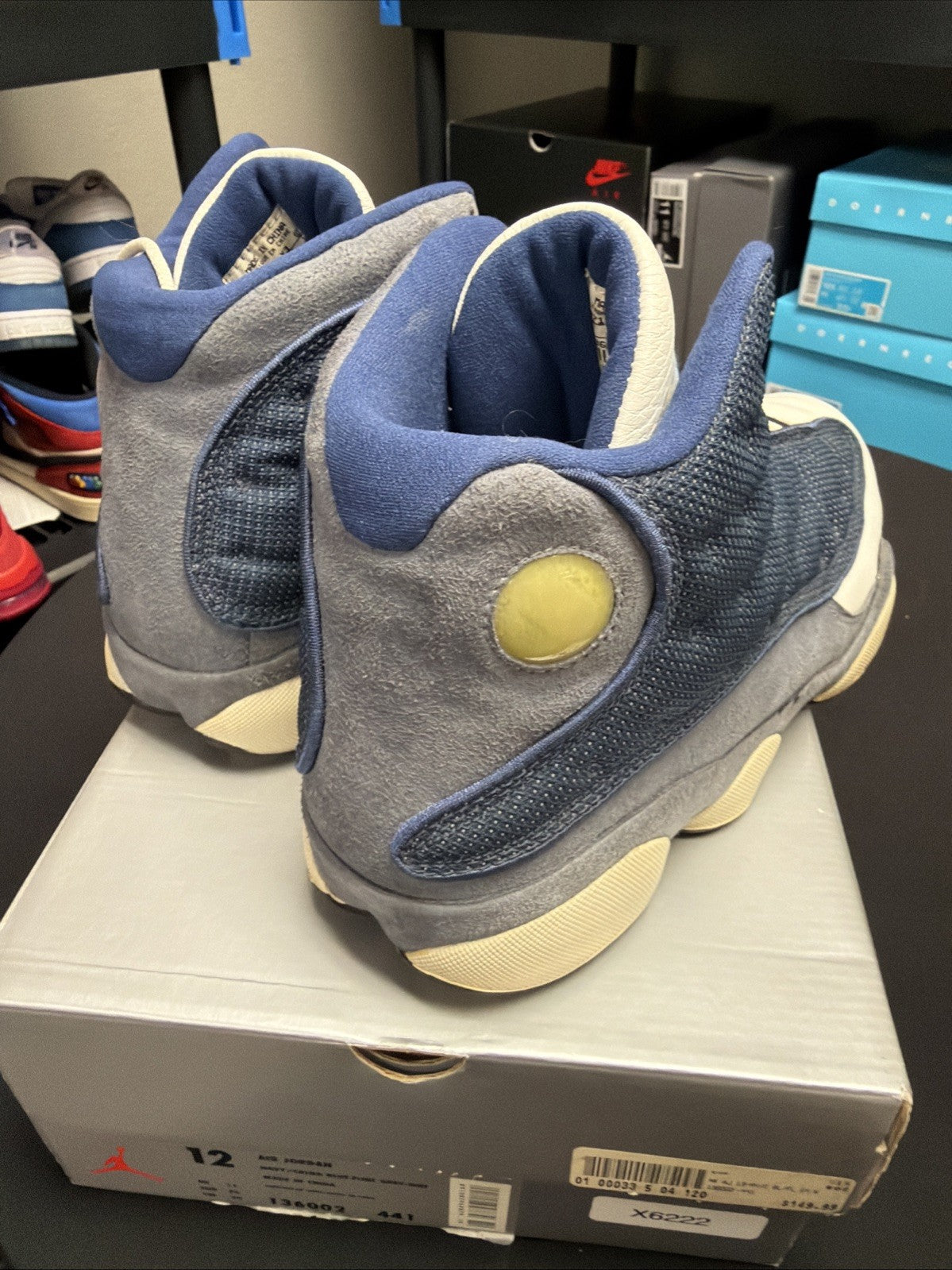 XIII Retro Flint 2005 Blue Grey Size 12 Sneakers - Nike Air Jordan 13 310004-441 - product image from the listing.