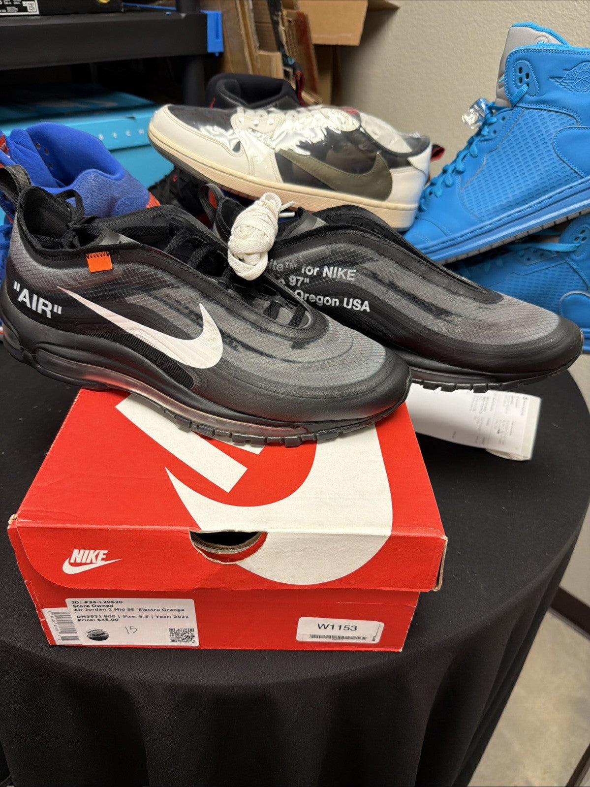 Men's Off-White Nike Air Max 97 Black Size 10 AJ4585-001 Virgil Abloh - product image from the listing.