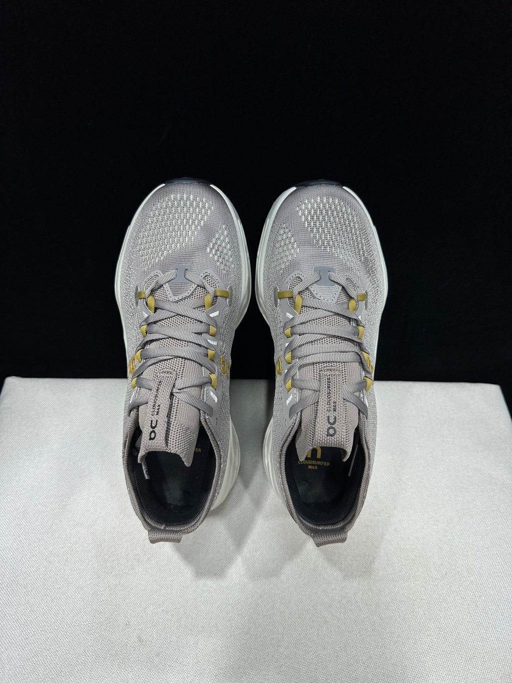 On Cloudsurfer Max Running Sneakers in Gray Beige - product image from the listing.