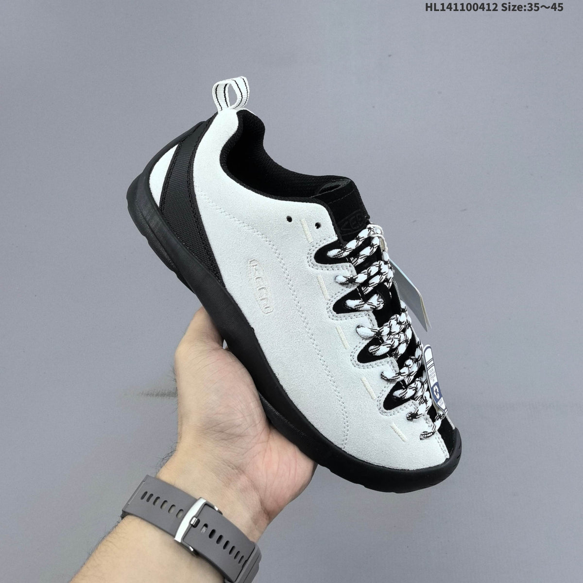 KEEN Jasper Low-Cut Outdoor Sneakers White Black 1022266 - product image from the listing.