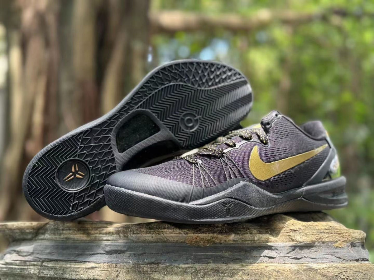 Nike Kobe 8 Elite Sneakers in Black Gold - product image from the listing.