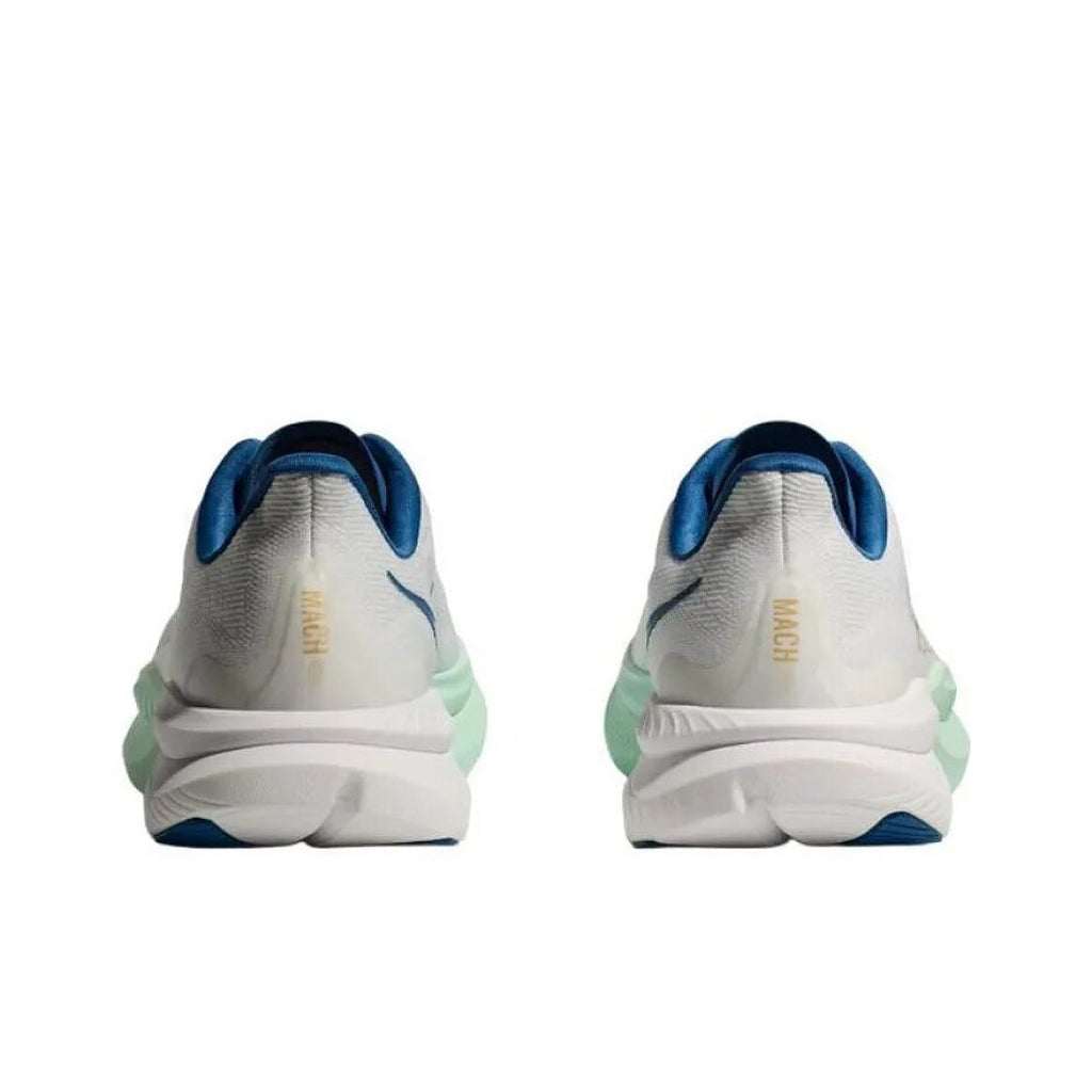 HOKA Mach Running Shoes in White, in Blue and Mint - product image from the listing.