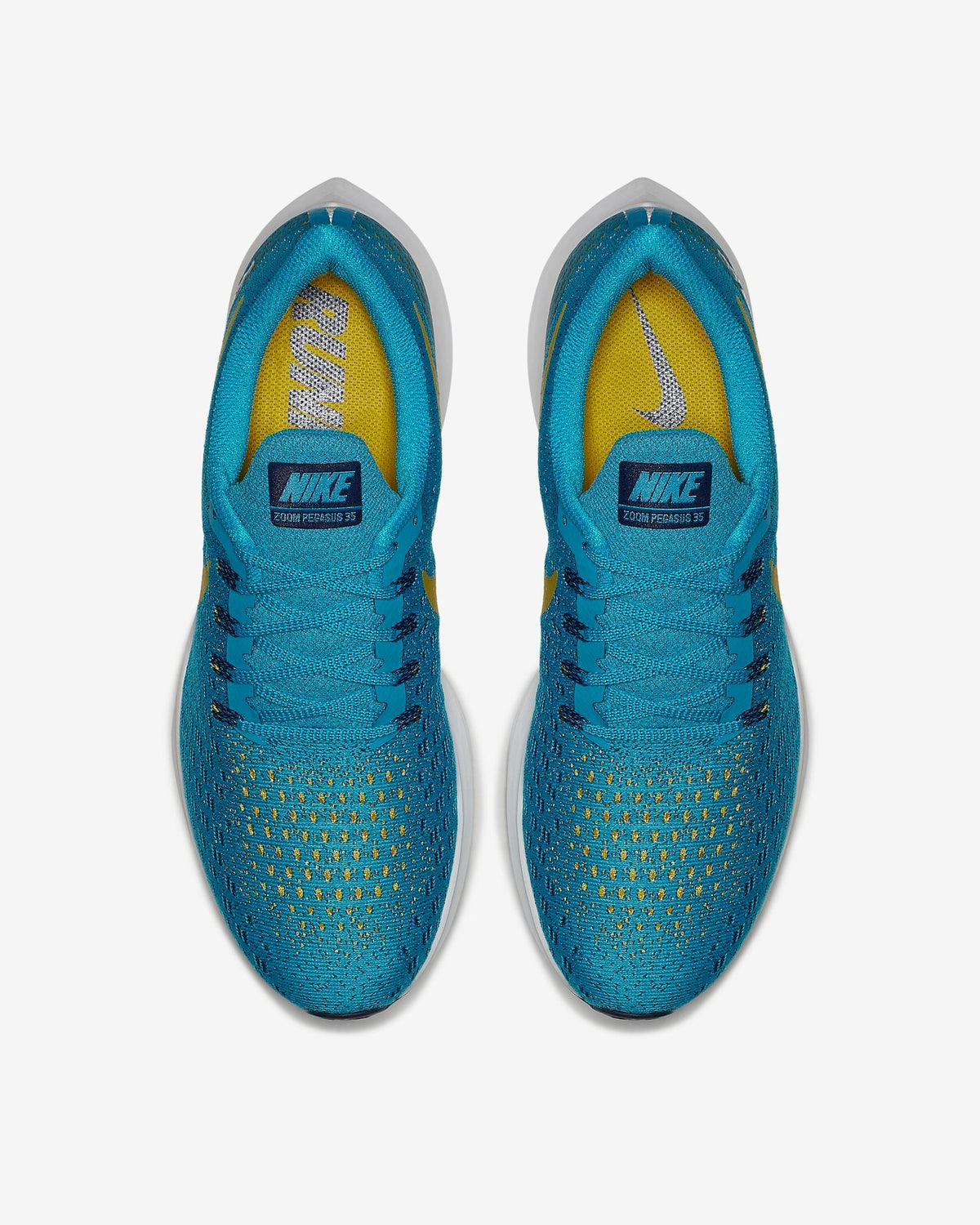 Nike Air Zoom Pegasus 35 Running Shoes in Blue Yellow - product image from the listing.