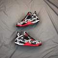 Air Jordan 4 Tattoo Black White Red Sneakers - product image from the listing.