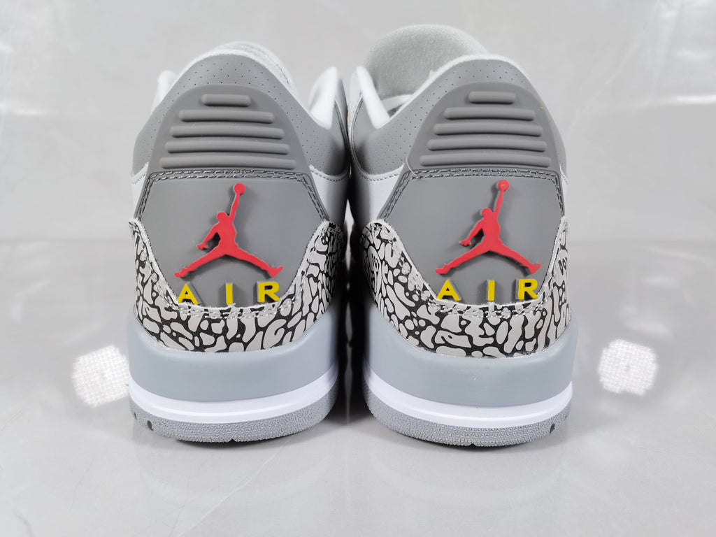 Air Jordan 3 Retro White Grey Orange Sneakers - product image from the listing.