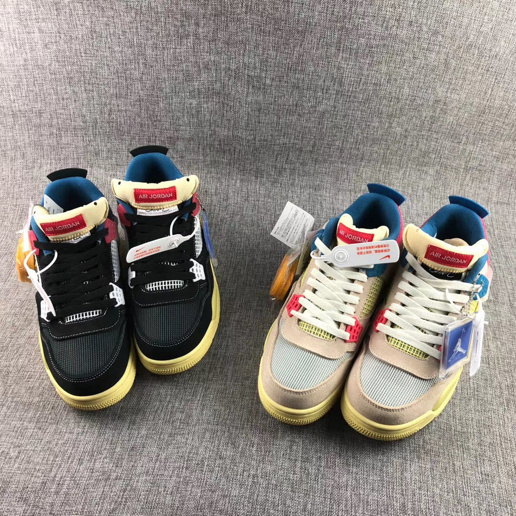 Air Jordan 4 Union LA Off Noir Black Blue Sneakers - product image from the listing.