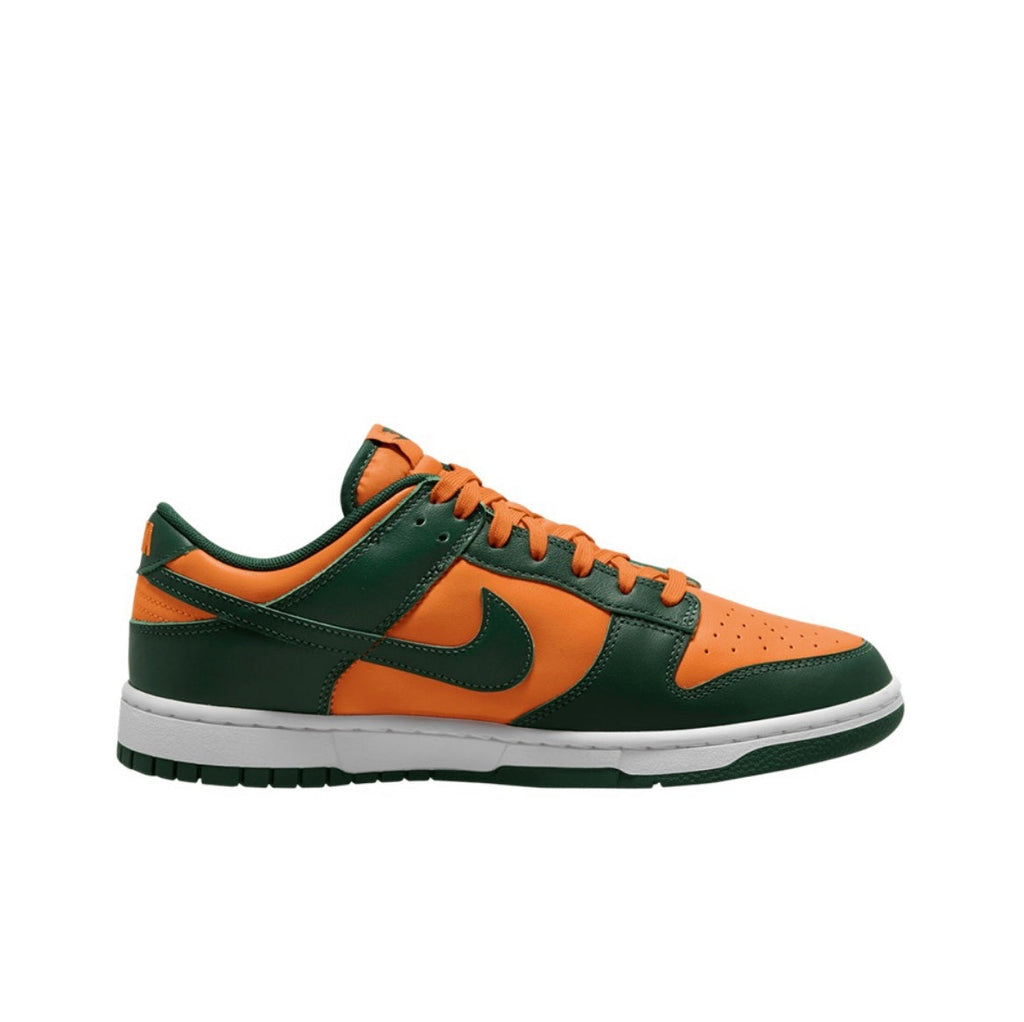 Nike Dunk Low Miami Hurricanes in Green and Orange DD1391-300 - product image from the listing.