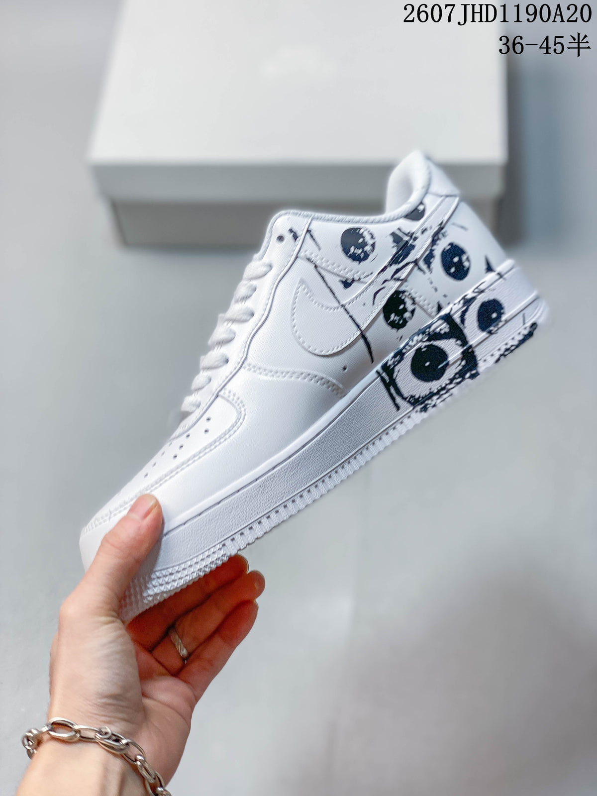 Nike Air Force 1 '07 Low White Graphic Trainers 2607 JHD1190A20 - product image from the listing.