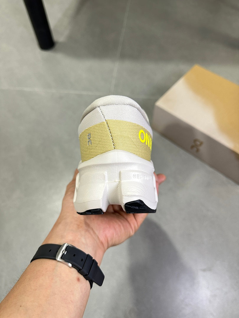 On Running Cloudmonster Running Shoes, in Ivory Yellow - product image from the listing.