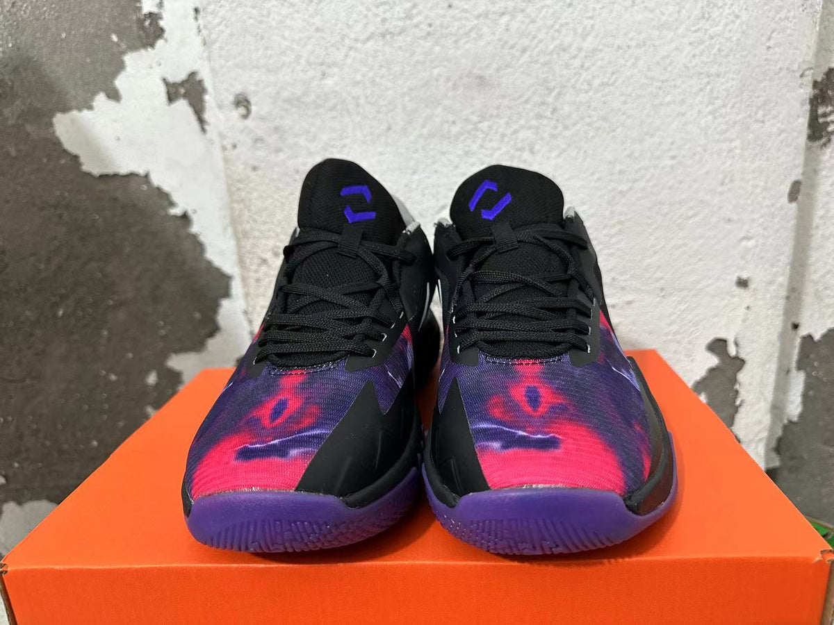 Nike Basketball Shoes in Black, White, in Red and Purple - product image from the listing.