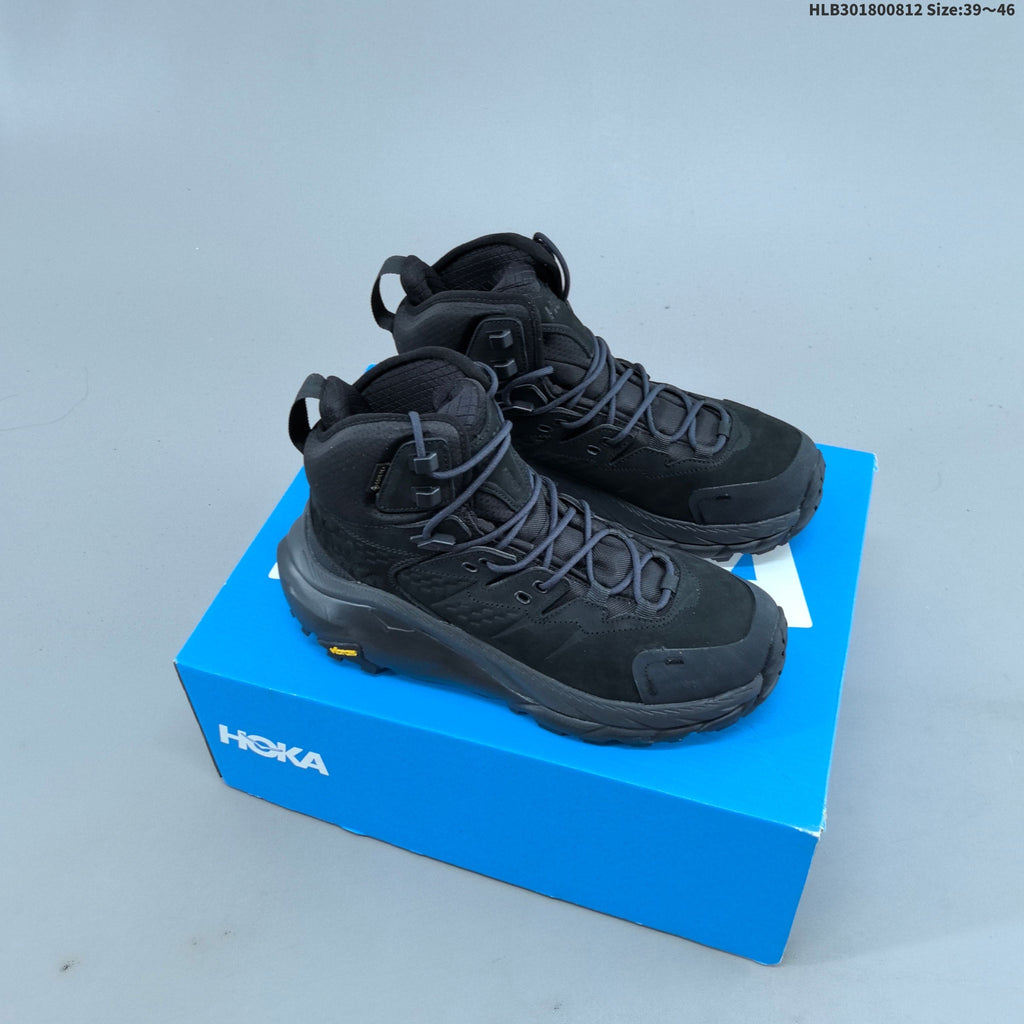 HOKA Kaha 2 GTX Mid Hiking Shoes in Black - product image from the listing.