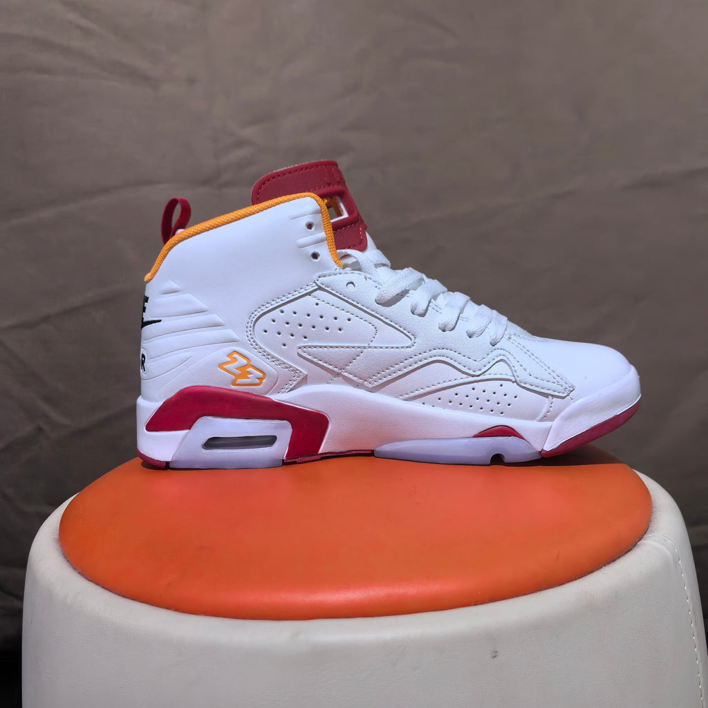 Jordan 6 Retro High-Top Sneakers in White and Red - product image from the listing.