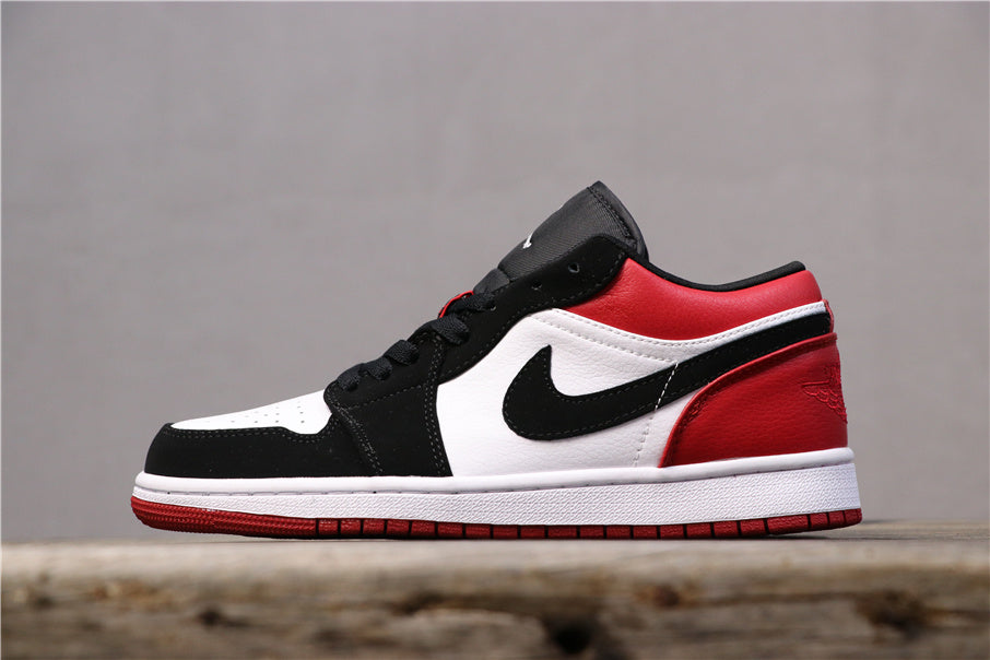 Air Jordan 1 Low Black Toe Sneakers 553558-116 - product image from the listing.
