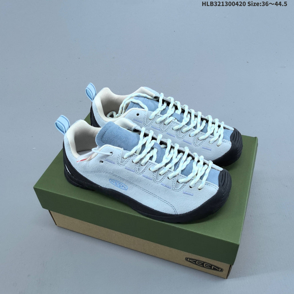 KEEN Jasper Low-Top Outdoor Sneakers, in Light Blue and Black - product image from the listing.
