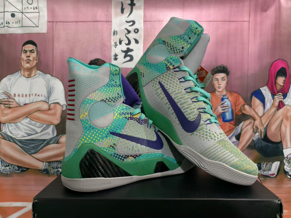 Nike Super Soldier Basketball Shoes, in Gray Green and Purple - product image from the listing.