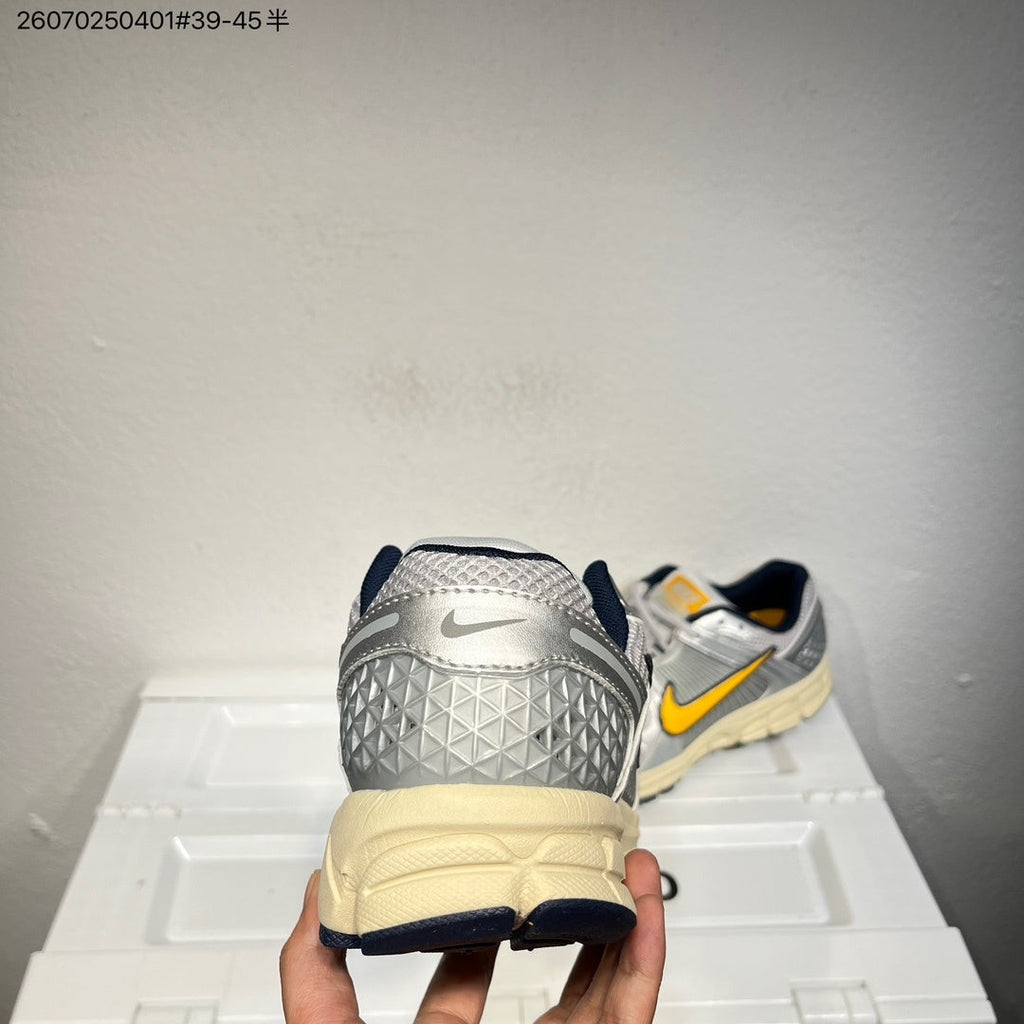 Nike Air Zoom Vomero 5 Running Shoes in White Grey Yellow - product image from the listing.