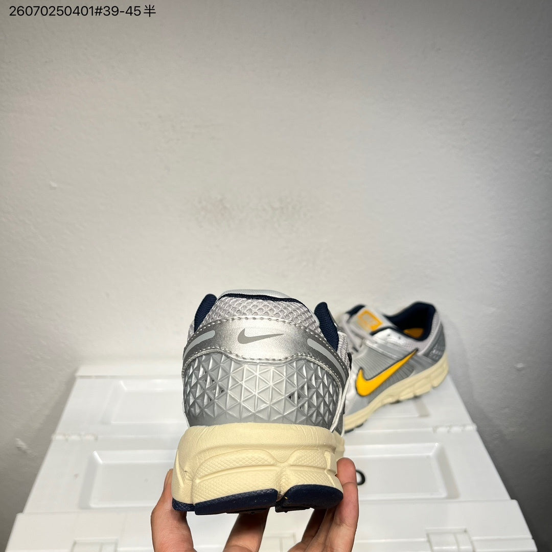 Nike Air Zoom Vomero 5 Running Shoes in White Grey Yellow - product image from the listing.