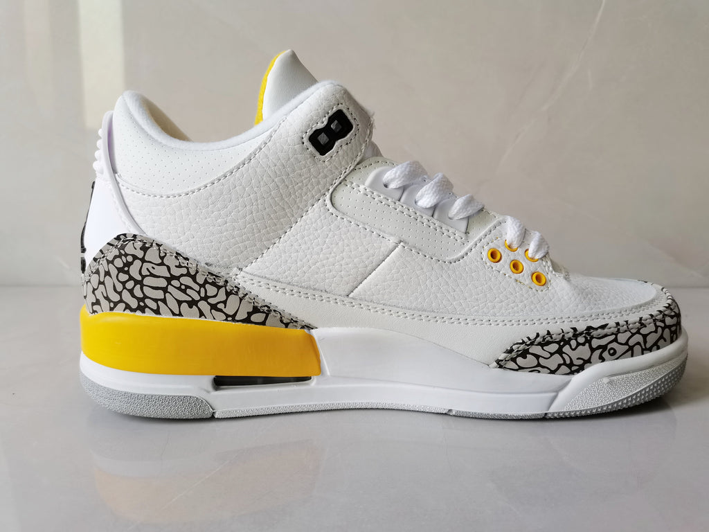 Air Jordan 3 Retro White Yellow Sneakers - product image from the listing.