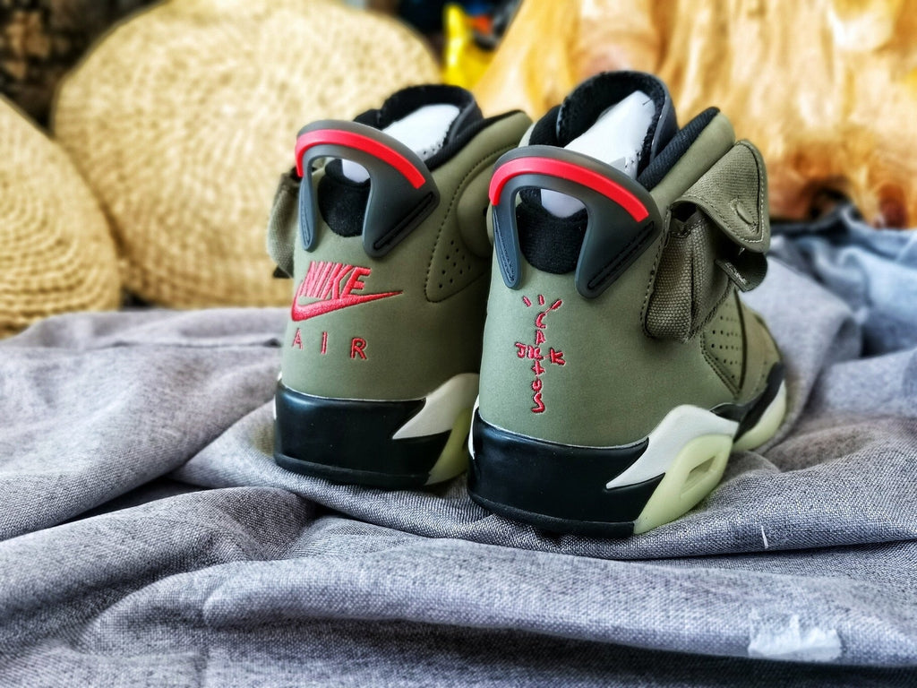 Jordan 6 TS 3M High-Top Sneakers in Olive - product image from the listing.