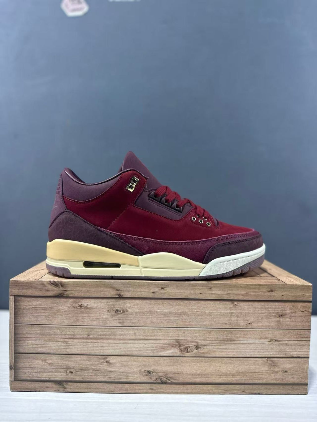 Air Jordan 3 Retro OG Burgundy Sneakers IO7744-600 - product image from the listing.