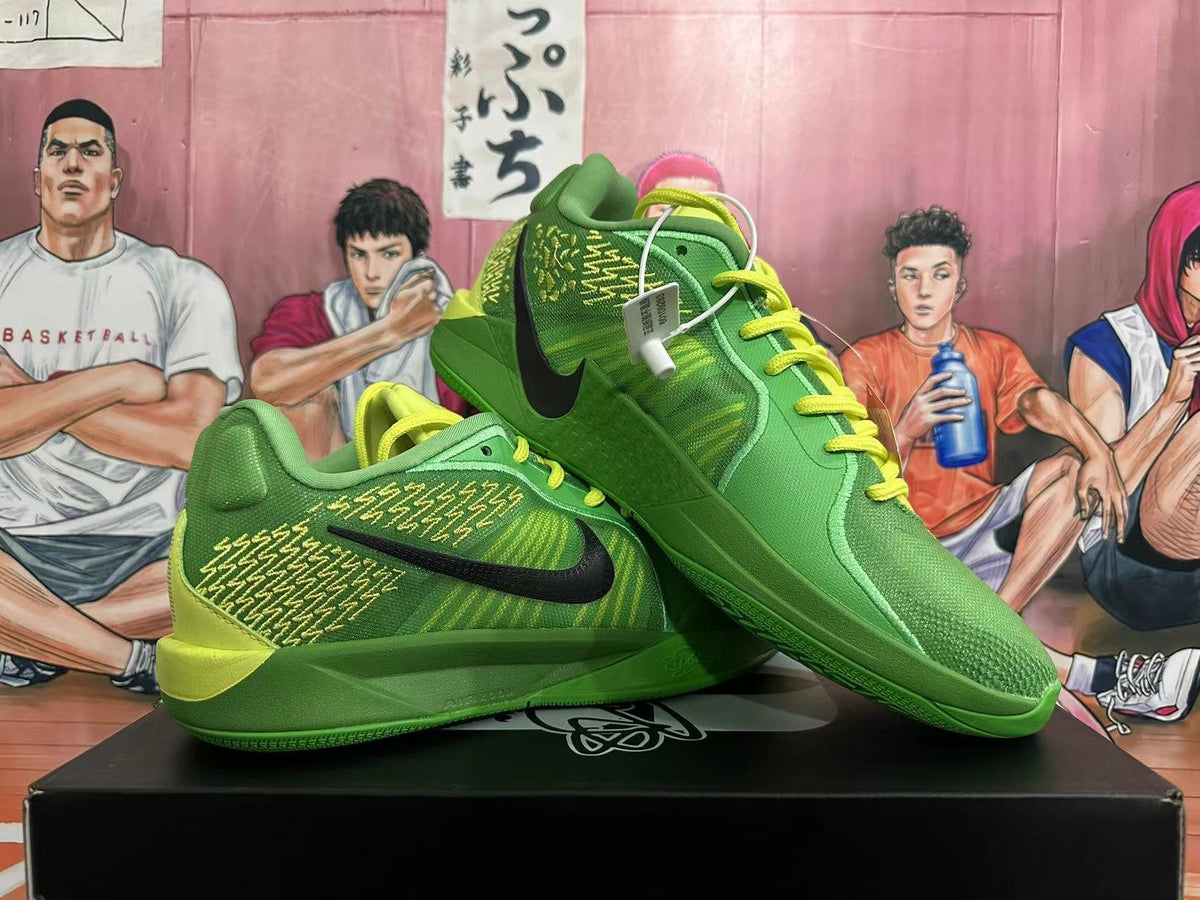 Green and Volt Nike Basketball Shoes - product image from the listing.