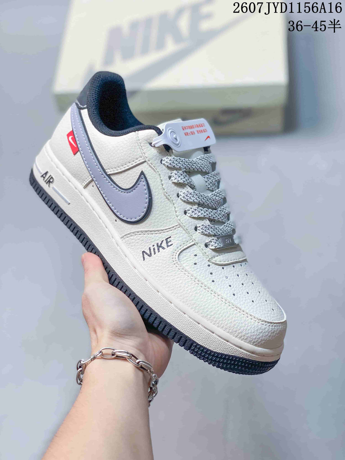 Nike Air Force 1 '07 Low Sneakers in White Grey Black - product image from the listing.